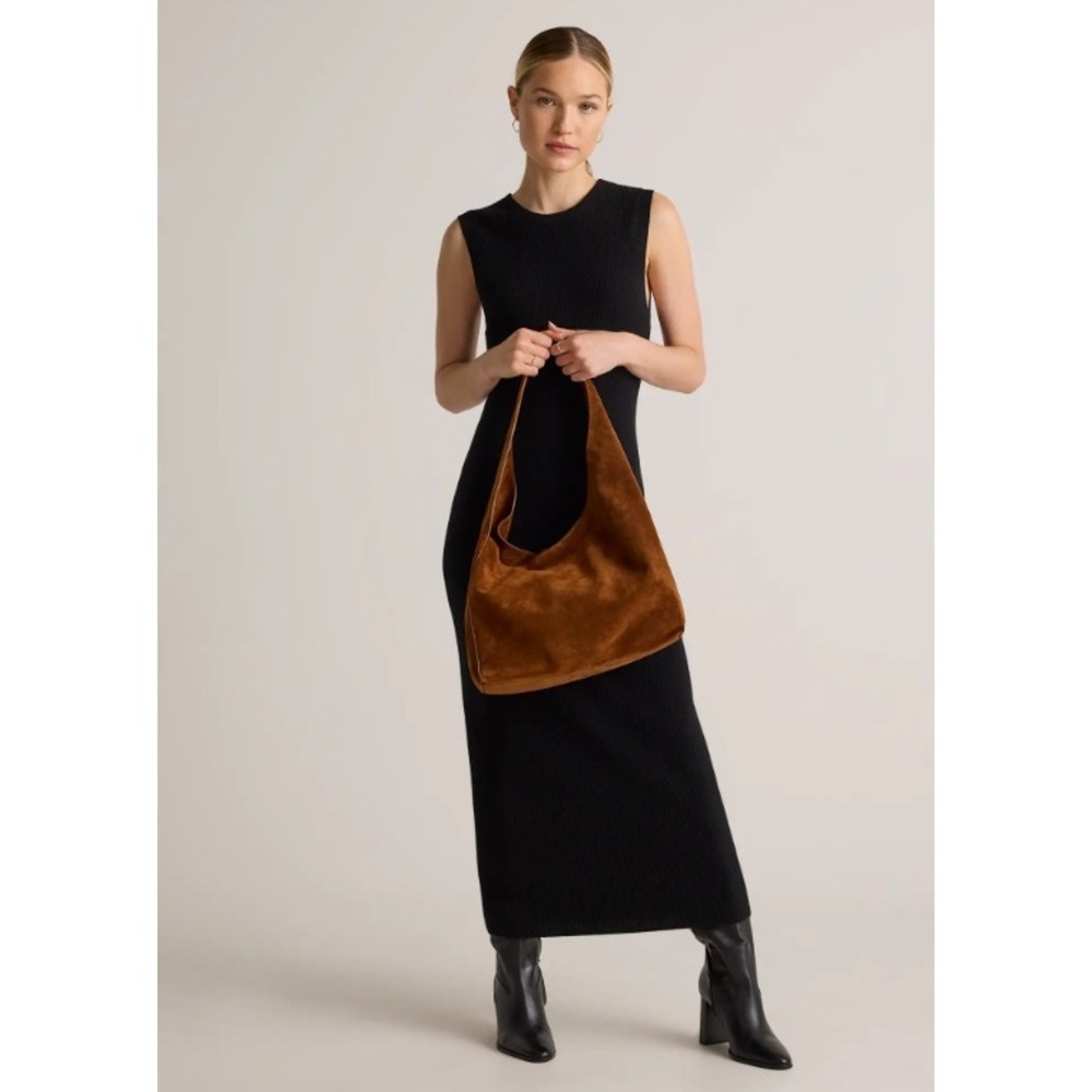 Quince Esme Suede Slouchy Shoulder Bag Whiskey NWT - Picture 7 of 8